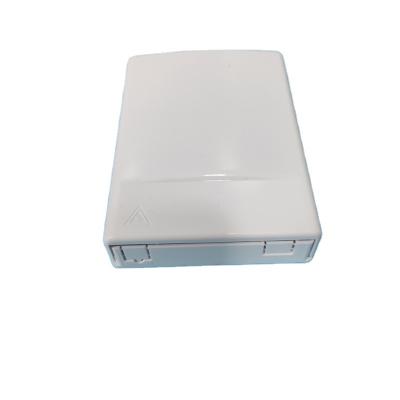 China FTTH Mini 2 Fiber Optic Terminal Box Left Fiber Optic Faceplate Dustproof White for sale