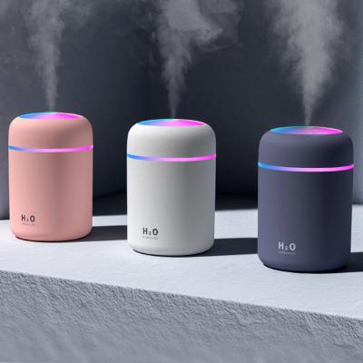 China Good Price Car 300ml Portable Mini Air Cooler H2O USB Ultrasonic Humidifier with LED Color Changing Light for sale