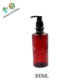 China 300ml PET Cosmetic Plastic Bottle With Lotion Dispenser Pump For Shampoo Packaging for sale