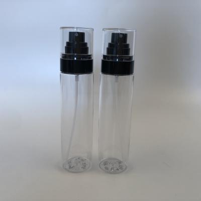 China PET Black Cosmetic Empty Mist Perfume Plastic Bottles 100ml Spray Bottle With Mist Sprayer Perfume Bottle for sale