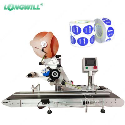 China Food LongwillSpeed ​​Adjustable Double Side Labeler Flat Bottle Sticker Labeling Machine Fully Automatic Manual for sale