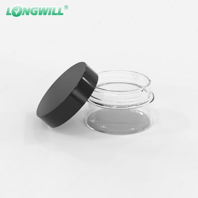 China Hot Selling Customized Cosmetic 1oz 2 oz 3oz 4oz 8oz PS PET Container Cosmetic Cream Plastic Jars With Black Cap for sale