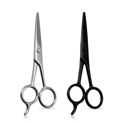 China Left Handed Scissors Spot 5 Inch Stainless Steel Professional Hairdressing Scissors Sharp Black Eyebrow Trimmer Small Beauty Beard Scissors for sale