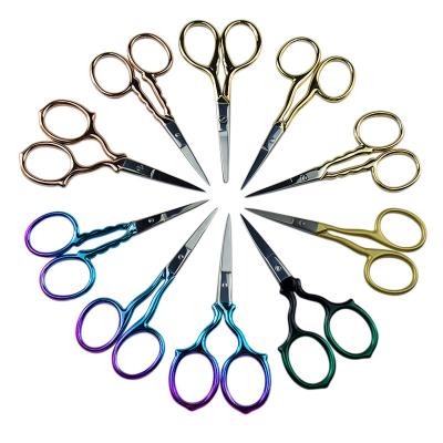 China Right Handed Scissors Wholesale Best Quality Gold Beauty Gold Eyebrow Small Scissors Stainless Steel Elegant Professional Cuticle Scissors for sale