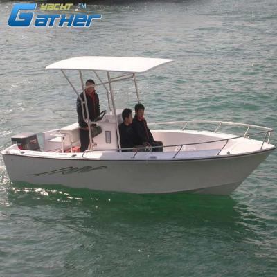 China HOT SALE FACTORY DIRECT SALE 19FT FIBERGLASS FISHING BOAT WITH HARD TOP HD600 for sale