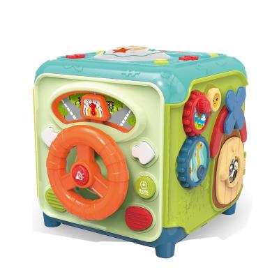 China Eco-friendly Materials 6 IN 1 Six Sides Cartoon Multifunctional Colorful Musical Cubes Toy Baby Music Cube Kid Baby Activity Educational Toys for sale