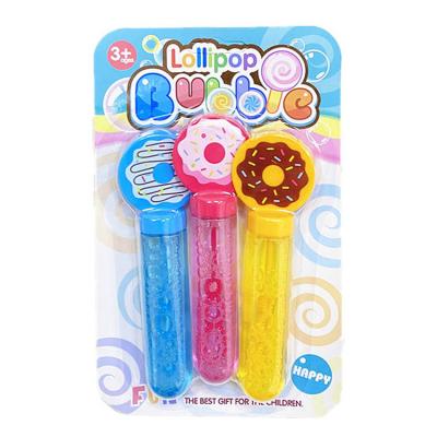 China Key Designs Plastic Cute Bubble Shape Soap Water Toys For Kids Cartoon Donut Colorful Bubbles Bubble Sticks For Summer for sale