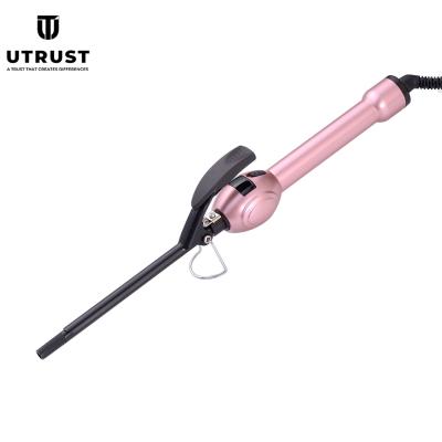 China Popular Unisex 9mm Barrel Hair Curler Wand Hair Curling Iron Lean Wand Small Hair Curler For Short And Long Hair for sale