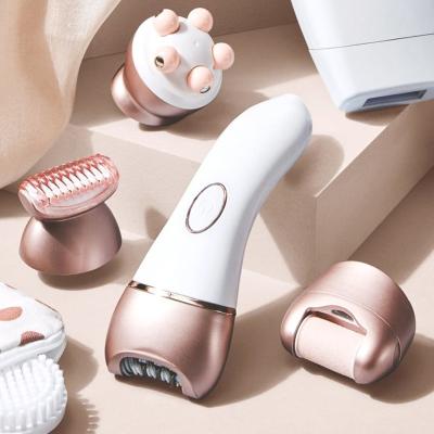 China Rechaegeable 5 in1 Rechargeable Wet Dry Electric Women Advanced Cordless Electric Hair Removal Epilator for sale