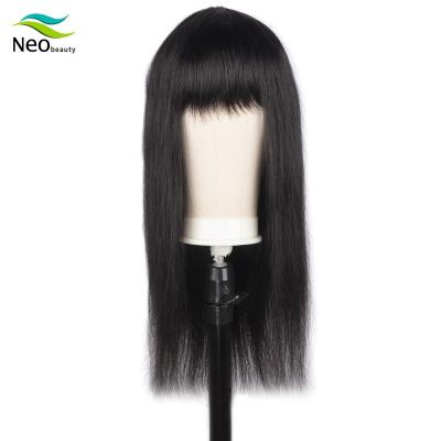 China Wholesale Grade 9A Hair Wigs Vrigin Remy Hair Top Bang Wigs Raw Hair For Beauty Woman for sale