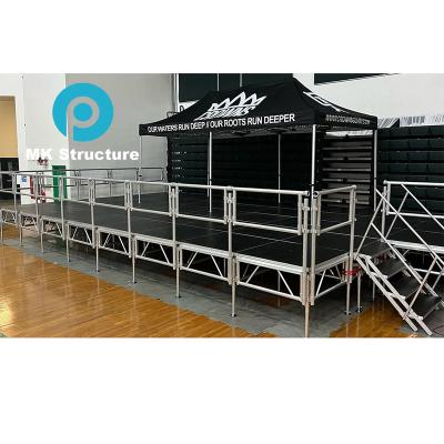 China Durable Good Quality Aluminum Outdoor Event Stage With Truss Riser Platform Design Rack Truss Roof Display Stage With Truss for sale