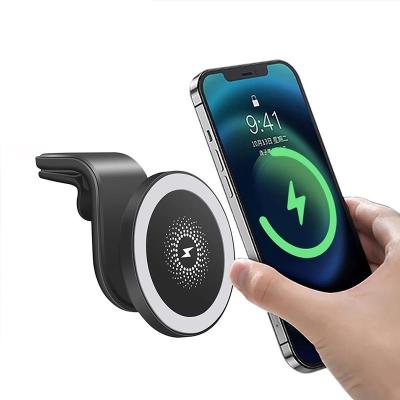 China New 30W Magnetic Car Mobile Phone Wireless Charger Stand For iPhone 12 13 Pro Series Max Mini Qi Fast Car Charging Phone Magsafing Holder for sale