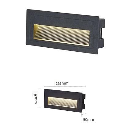 China Modern High Quality Aluminum Square Step Light Wall Recessed IP68 LED Outdoor Waterproof Step Light Rectangular Staircase for sale