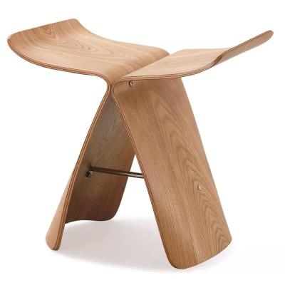 China Butterfly Stool Ash Wood Walnut Wood Home Furniture Revolving Living Room for sale