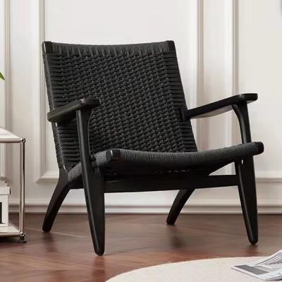 China Reclining Modern Style Lounge Armchair Lounge Accent Chair With Paper Rattan for sale