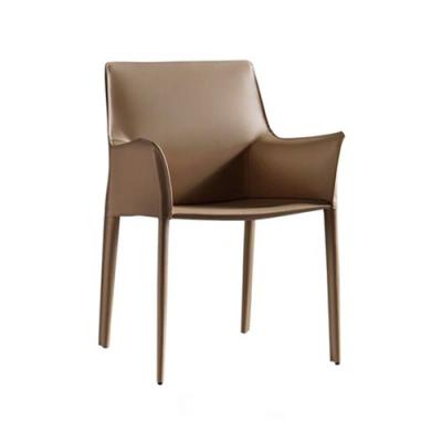 China Italian Style Modern Dining Furniture (Other) Saddle Leather Adjustable Dining Chair for sale