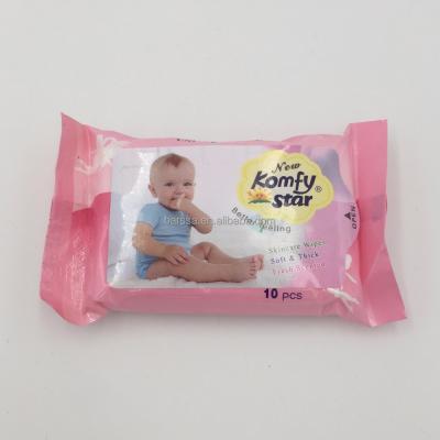 China Best Price Wholesale China Factory 10pcs Disposable Hand Face Screen Skin Care Cleansing Sensitive Custom Baby Wet Cloths for sale