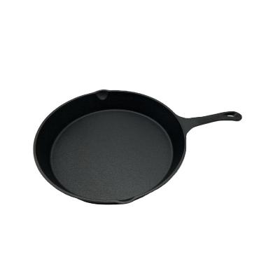 China Durable Wholesale Pre-Seasoned Cast Iron Skillet Non Stick Egg Frying Pan For Household Kitchen And Camping for sale