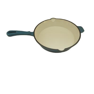 China Viable Hot Sale Cast Iron Round Enamel Frying Pan Cast Iron Skillet For Household And Restaurant With Cheap Price for sale