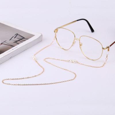 China New Vintage Glass Metal Chain Retro Glass Bead Chain Net Red Chains Anti-fall Hanging Lanyard for sale