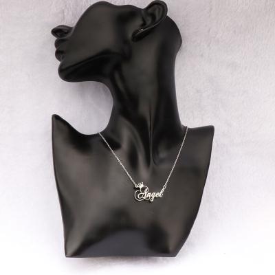 China New Fashion Durable Lady Clavicle Chain Sweater Angel Letter Necklace Stainless Steel Pendant Jewelry for sale