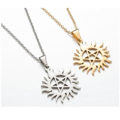 China Stainless Steel CLASSIC Sunflower Fashion Five-pointed Star Necklace Accessories Trends Stainless Steel Jewelry for sale