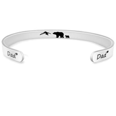 China Factory Supply Stainless Steel Dad Bear Father's Day Christmas Gift Punk Bracelet for sale