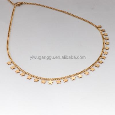 China Fashion Cute Wholesale Stars Personality Five-pointed Star Clavicle Chain Necklace For Women for sale