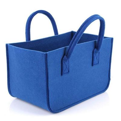 China Shopping OEM And ODM Fashion Big Capacity Shopping Grocery Blue Extra Large Custom Felt Bags Custom With Logo for sale