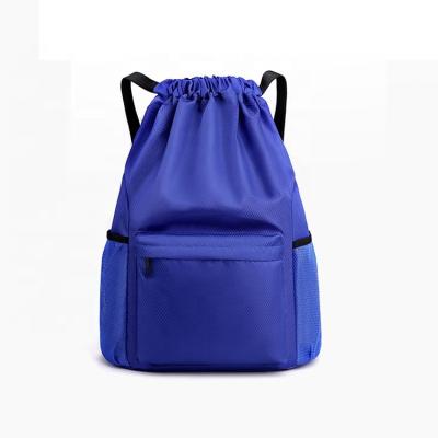 China Waterproof High Quality Custom Logo Large Capacity Waterproof Sport Gym Backpack Polyester Oxford Drawstring Backpack Bag with Pocket for sale