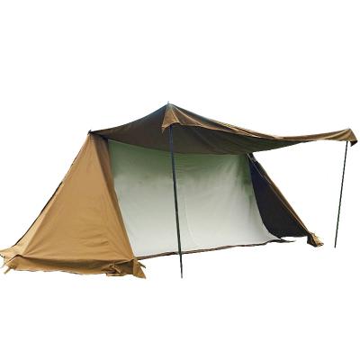 China Extended Type Waterproof Luxury Outdoor Camping Cotton Canvas Tents Family Tents For Sale for sale