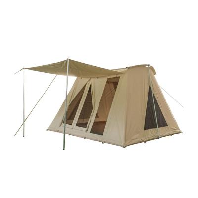 China Extended Type Low Price Family Cotton Canvas Outdoor Bell Tents For Camping for sale