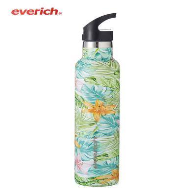 China Custom Durable Medium Mouth Double Wall Stainless Steel Water Bottle Insulated Hot Cold Drinking for sale