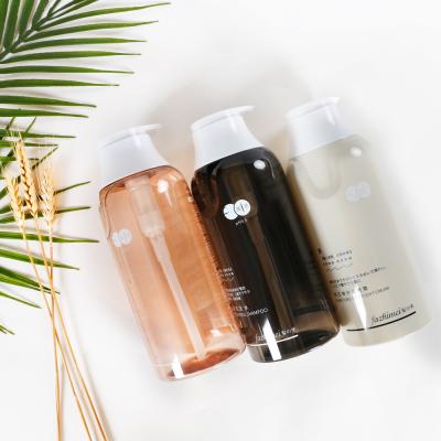 China Eco-Friendly Clear Household Products Pump bottle400ml 500ml 600ml 700ml PET Shampoo Cosmetic Packaging Bottle With Unique Design Luxury Pump for sale