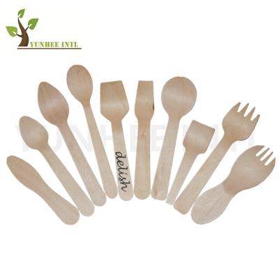 China Mini Wooden Fancy Customized Disposable Disposable Spoon Eco-friendly Wood Administers Propeller Shaped Spoon Spoon for sale