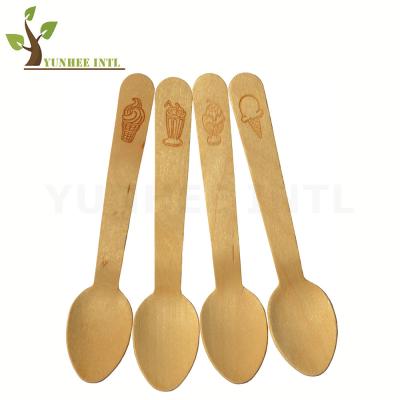 China 140mm To 200mm Restaurant Cutlery Disposable Wooden Spoons Disposable Biodegradable Spoon for sale