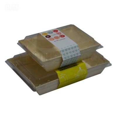 China Sustainable FSC Approved Disposable Wooden Sushi Bento Box Sushi Trays With Lid for sale