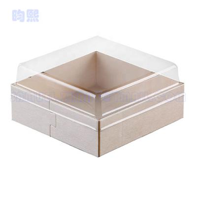 China Sustainable Disposable Square Wooden Box For Takeout Food With Lid 150*150mm for sale