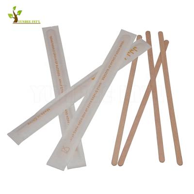 China Viable FSC FDA Approved Individually Paper Wrapped Wooden Coffee Stir Stick for sale