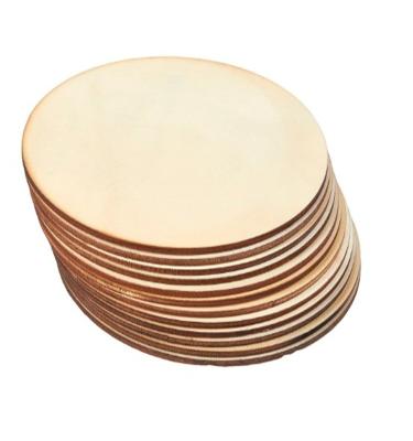 China Europe Unfinished Wooden Circle - 12-Pack Natural Rustic Wooden Round Cutout For Home Decoration for sale