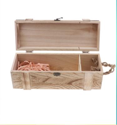 China Europe Wine Simple Set Wooden Wooden Box Storage Gift Box with Handle for Birthday Party, Housewarming, Wedding for sale