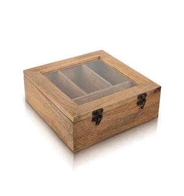 China Europe antique wooden box with acrylic lid tea box compartment for sale for sale