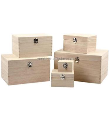 China wholesales eco-friendly handmade unfinished paulownia wood christmas gift box for sale