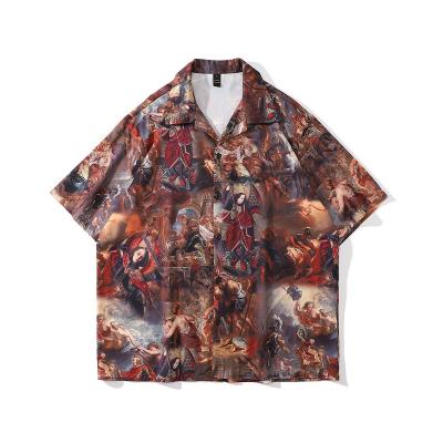 China Breathable Full Print Street Shirt Summer Men's Lightweight Shirts For Men's Streetwear Clothing for sale