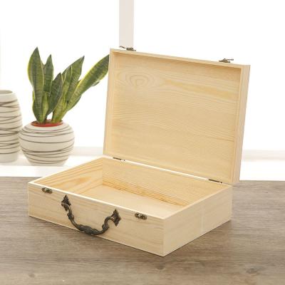 China Handmade Wholesale Reusable Eco Friendly Boxes Pine Wood Decorative Gift & Bamboo Stash Craft Wood Packaging Box for sale