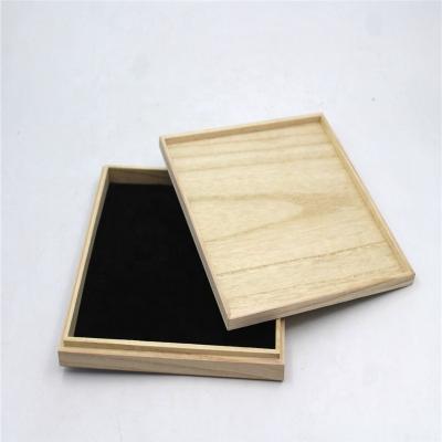 China Handmade Unfinished wooden gift box with foam insert for sale