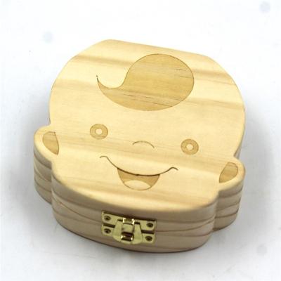 China Handmade Natural Wood Crafts Boys Girls Gifts Baby First Tooth Lanugo Saver Kids Teeth Wooden Box for sale