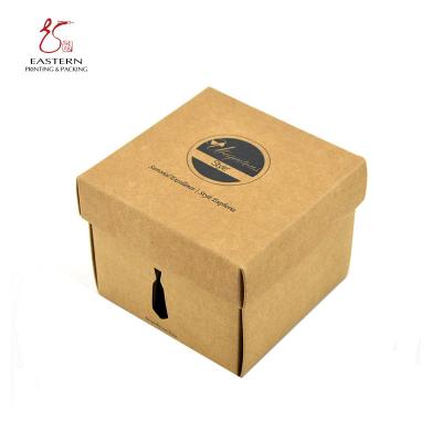 China Biodegradable Custom Brown And Square Paper Tie Packaging Box With Die Cut for sale