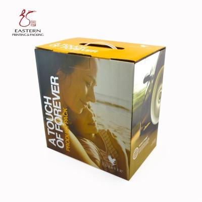 China Recyclable Custom Printing Corrugated Paper Box Packaging With Handle for sale