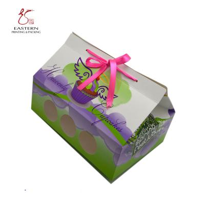 China Recyclable Custom Paper Cupcake Muffin Cake Box Food Packaging Boxes for sale